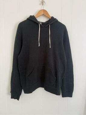 Alternative Black Pullover Hoodie with Contrast Drawstrings